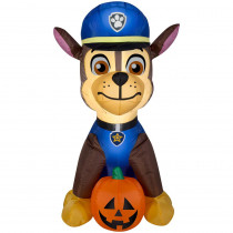 Gemmy 2.99 ft. Pre-Lit Inflatable Paw Patrol Chase with Pumpkin Airblown