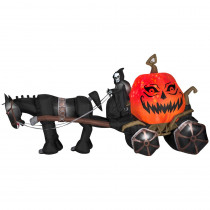 Gemmy 14 ft. Projection Inflatable-Fire and Ice-Grim Reaper, Carriage (RRY)