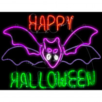 Gemmy 1.5 ft. H x 2 ft. L Light Glo Flashing Flying Bat w/Happy Halloween