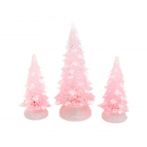 Gerson S/3 15.75 in. H Color Changing Holiday Trees with Timer and Remote