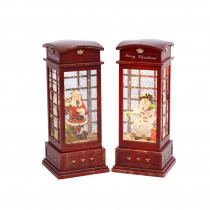 Gerson 10 in. H Lighted Telephone Booth Spinning Water Globes