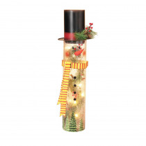 Gerson 20.5 in. H Lighted Crackle Glass Snowman