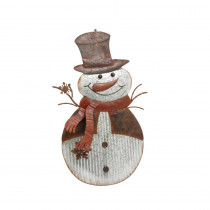 Gerson 28.3 in. H Standing Metal Snowman Porch Accent with Easel