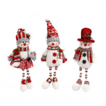 Gerson S/3 14 in. H Plush Red and Gray Holiday Snowmen Shelf Sitter Figurines