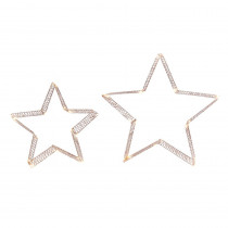 Gerson S/2 16 in. H Lighted Holiday Gold Glitter Stars
