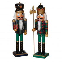 Gerson S/2 15.2inH Traditional Nutcrackers in Green and Black Outfits