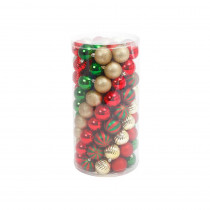 Gerson Red/Gold/Green Shatterproof Ball Ornaments (100-Pack)