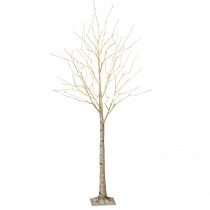 Gerson 6 ft. Birch Bark Effect Lighted Tree with LED Warm White Lights