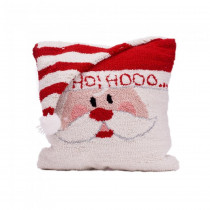 Glitzhome 14 in. Hooked Pillow, Santa