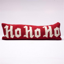 Glitzhome 24 in. Monogram Hooked Pillow