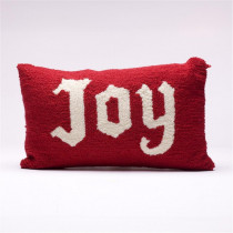 Glitzhome 10.96 in. H Monogram Hooked Pillow, Joy