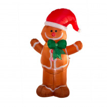 Glitzhome 7.87 ft. L Lighted Inflatable Gingerbread Man Decor