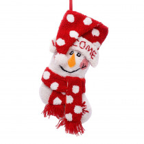 Glitzhome 20 in. Polyester/Acrylic Hooked Christmas Stocking with 3D Snowman