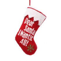 Glitzhome 19 in. Polyester/Acrylic Hooked Christmas Stocking with Dear Santa I Want It All