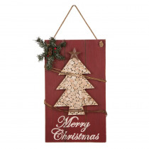 Glitzhome 20 in. H Wooden Christmas Tree Wall Sign