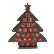 Glitzhome 22 in. H Wooden Count Down Calender Tree with Drawer