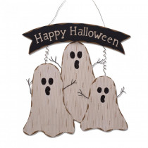 Glitzhome 16.55 in. H Wooden Ghost Wall Decor