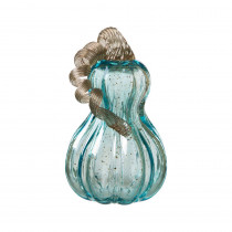 Glitzhome 8.46 in. H Glass Gourd in Blue