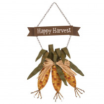 Glitzhome 17.52 in. H Iron Mesh Corn Harvest Wall Sign