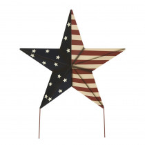 Glitzhome 30.02 in. H Patriotic Iron Star Yard Stake or Wall Decor