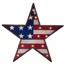 Glitzhome 16.73 in. H Marquee Patriotic LED Star