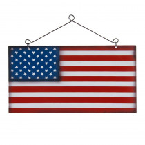 Glitzhome 8.5 in. H Iron National Flag Wall Sign