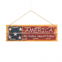 Glitzhome 6.5 in. H Patriotic Wooden Word Sign