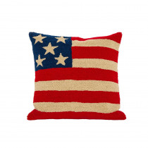 Glitzhome 18 in. H Hooked Patriotic Pillow Cover