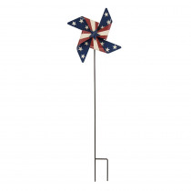 Glitzhome 35.43 in. H Iron Patriotic Wind Spinner