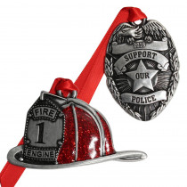 Gloria Duchin Hometown Heroes Fire and Police Ornament Set