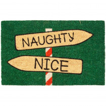 Entryways Naughty or Nice 17 in. x 28 in. Non-Slip Coir Door Mat