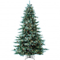Fraser Hill Farm 7.5 ft. Pre-Lit LED Glistening Pine Artificial Christmas Tree with Pine Cones 850 Clear Lights and EZ Connect