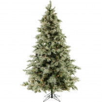 Fraser Hill Farm 9 ft. Pre-Lit Glistening Pine Artificial Christmas Tree with Pine Cones 1350 Clear Lights and EZ Connect