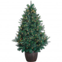 5 ft. Pre-Lit Northern Cedar Artificial Christmas Tree with 300 Clear Smart String Lights and EZ Connect