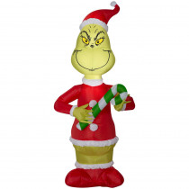 Grinch 4 ft. Pre-lit Inflatable Grinch with Candy Cane Airblown