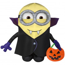 2.99 ft. Pre-Lit Inflatable Gone Batty Minion with Treat Sack Airblown