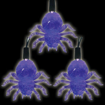 Battery Operated 10-Light LED Purple Halloween Spider Light Set (Set of 2)