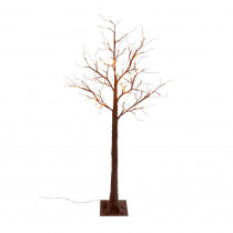 72 in. H Electric LED Orange Lighted Bare Brown Tree