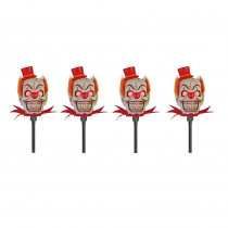 18 in. Scary-Clown Head Pathway Markers with LED Illumination (4-Set)