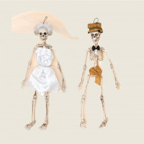 20 in. Halloween Skeleton Bride and Groom (Set of 2)