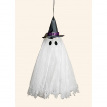 31 in. Halloween LED Multicolor Flashing Hanging Light Up Ghost with Sound