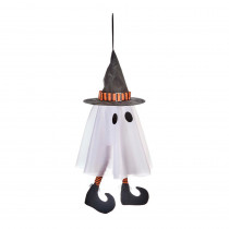 10 in. x 24 in. Halloween Hanging Ghost with Kicking Legs