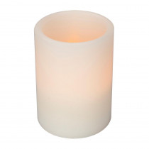 Home Accents Holiday 4 in. Wax Bisque Straight Edge Candle with Timer