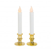 Home Accents Holiday 9 in. Gold Base LED Holiday Candle with Timer (2-Pack)