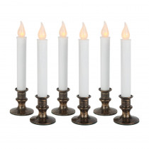 Home Accents Holiday 9 in. Antique Bronze Base LED Holiday Candle with Timer (6-Pack)