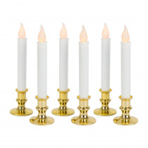 Home Accents Holiday 9 in. Gold Base LED Holiday Candle with Timer (6-Pack)