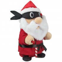 Home Accents Holiday 9.65 in. Kung Fu Fighting Ninja Santa with Lighted Nun Chuck