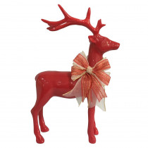 Home Accents Holiday 14.5 in. H Christmas Red Standing Reindeer with Bow