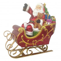 Home Accents Holiday 12 in. H Fiber Optic Santa with LED Light