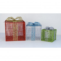 Home Accents Holiday 11 in. Gift Box Decoration (Set of 3)
